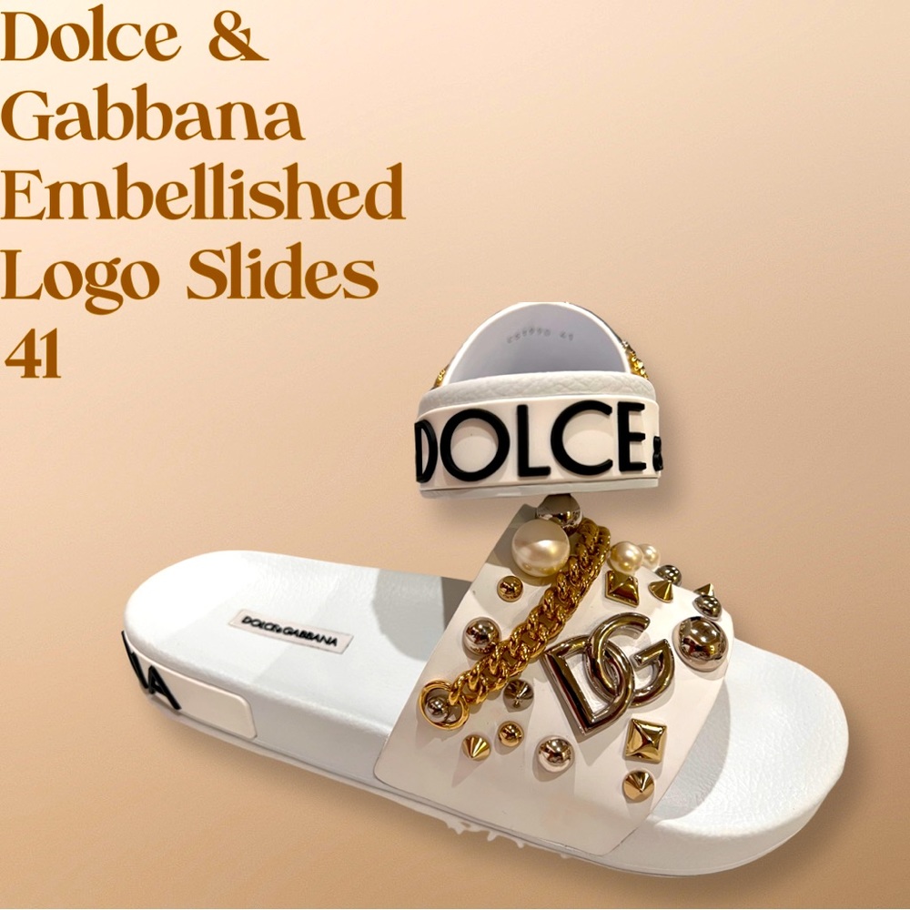 New Authentic with Box Embellished Logo Slides
Color: BIANCO 
Size: 41 (8)